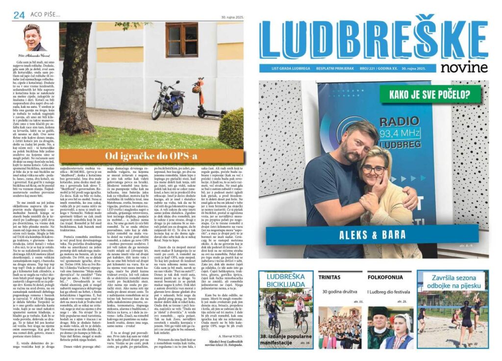 Naslovnica Ludbreških novina broj 221